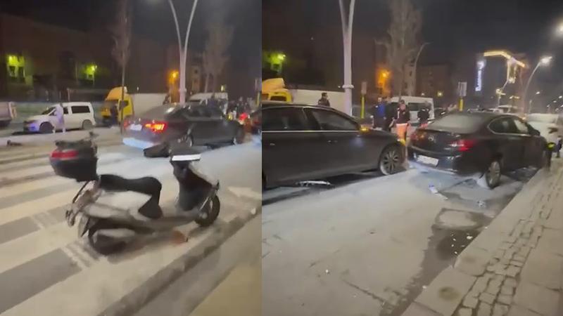 Zeytinburnu’nda polisten kaçan sürücünün kullandığı otomobil 4 araca çarptı