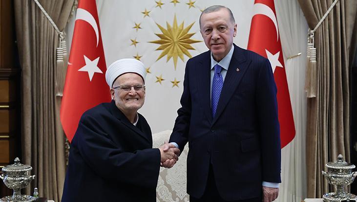 Cumhurbaşkanı Erdoğan, Mescid-i Aksa İmamı Sabri’yi kabul etti