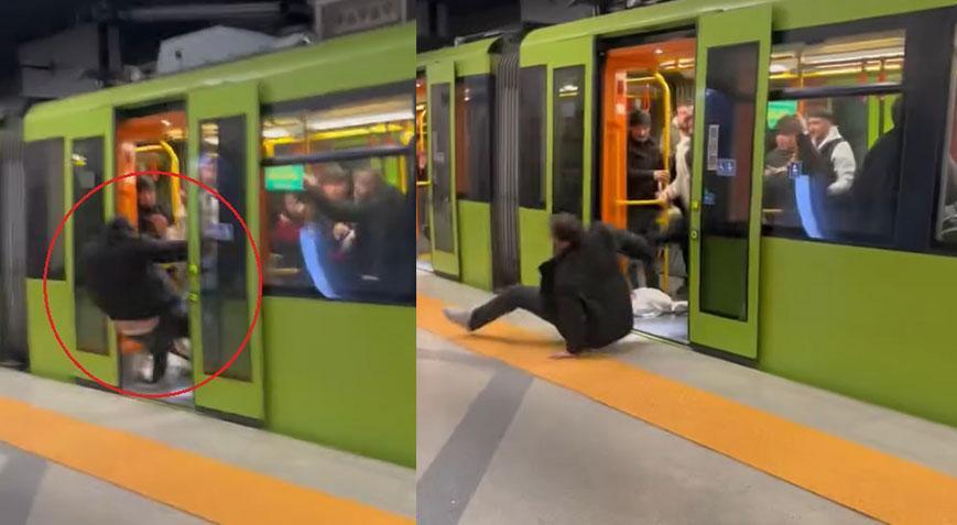 Yolcular tarafından metrodan atıldı