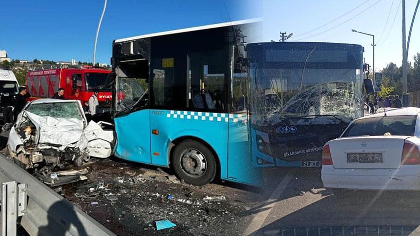 Otomobil ile belediye otobüsü kafa kafaya çarpıştı!