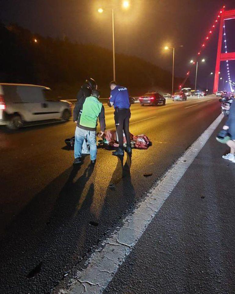 FSM Köprüsü'nde feci kaza: Benzini bitmiş araca çarpan motosiklet can aldı