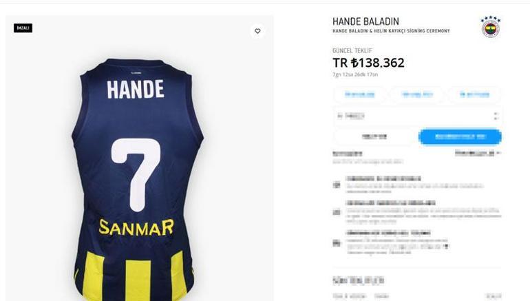 Hande Baladın'ın Fenerbahçe formasına açık artırmada paha biçilemiyor! Arda Güler ve Dzeko'yu geçti