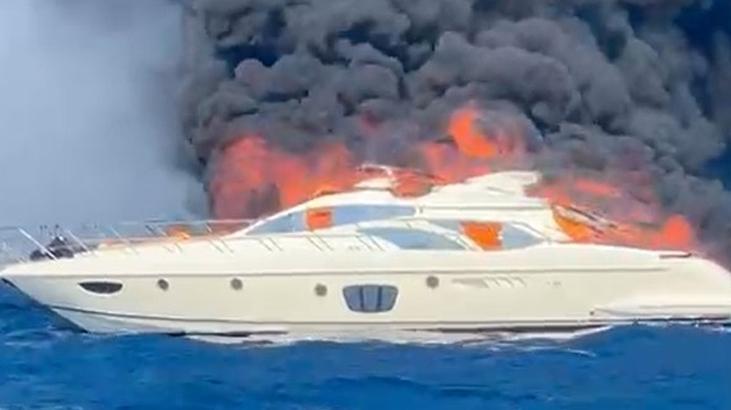 Bodrum’da milyon dolarlık yat alev alev yandı