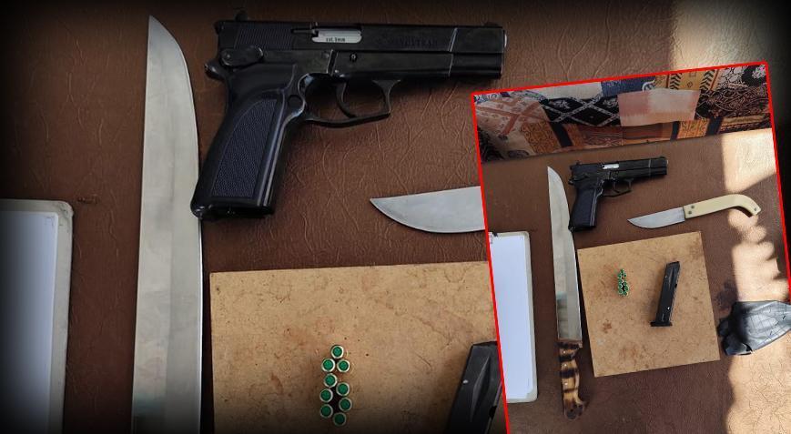 Sosyal medyadan pala ve tabanca paylaştı! Kayseri’de yakalandı