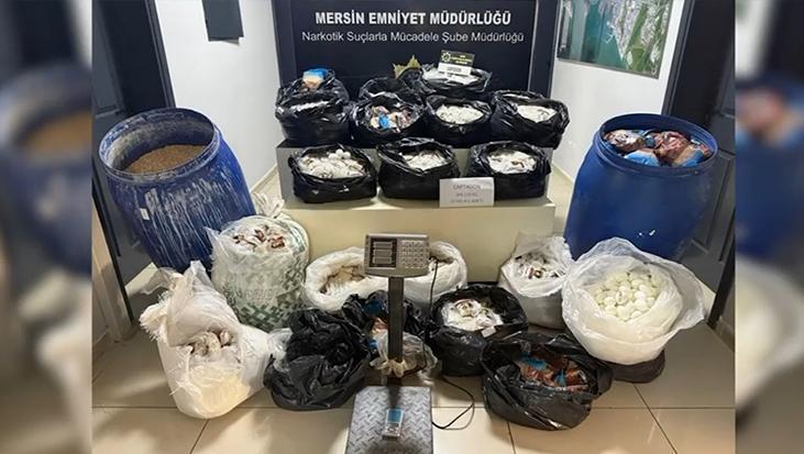 Mersin’de 3 milyon 542 bin uyuşturucu hap ele geçirildi: 8 gözaltı