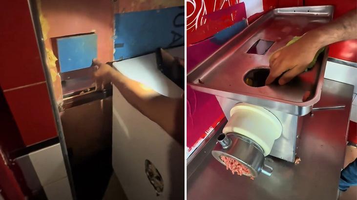 Gaziantep’te kasap dükkanında skandal düzenek! Ruhsatı iptal edildi