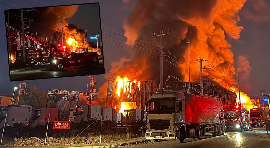 Kocaeli’de çıkan depo yangını kontrol altında