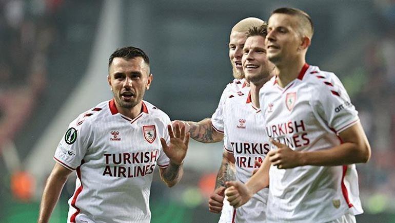 Samsunspor, Konferans Ligi'nde tarih yazdı! Liderlik 3 golle geldi