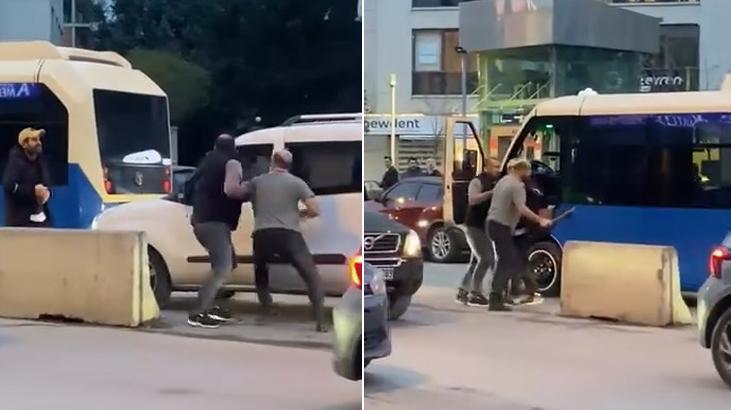 Kadıköy’de  ‘Yol vermedi’ diye sopayla saldırdı