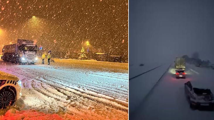 Kar nedeniyle Gerede Karabük yolu ulaşıma kapandı