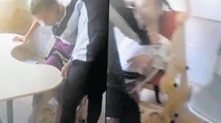 Otizmli çocukları derste iple bağladılar