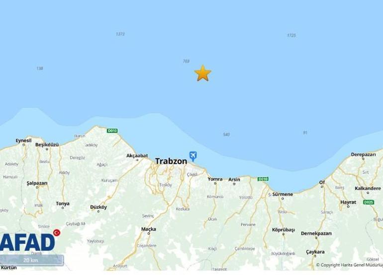 Son dakika: AFAD duyurdu! Trabzon'da 3.8 büyüklüğünde deprem