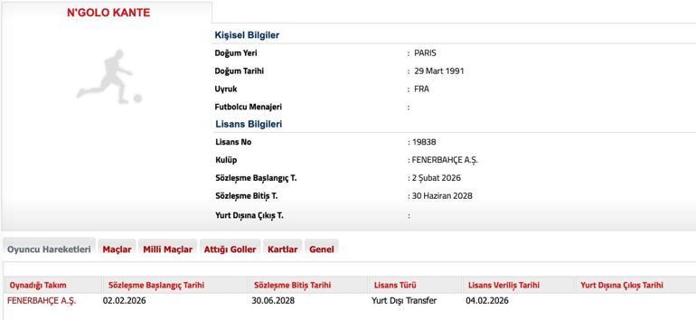N'Golo Kante resmen Fenerbahçe'de! TFF'ye bildirildi, geliş saati belli oldu