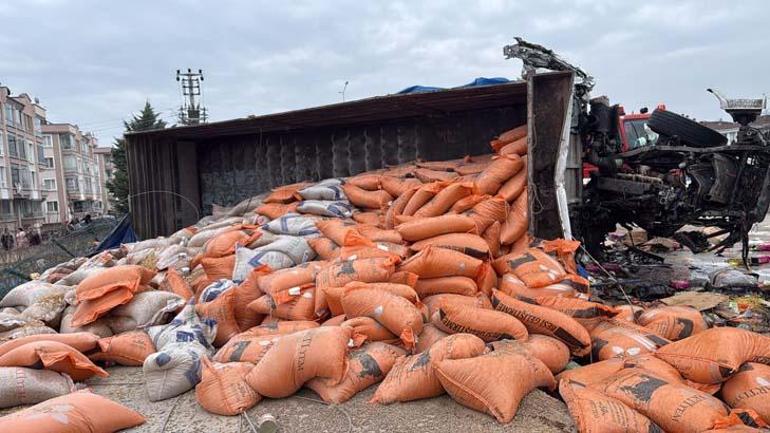 Freni patlayan kamyon ortaklığı savaş alanınan çevirdi