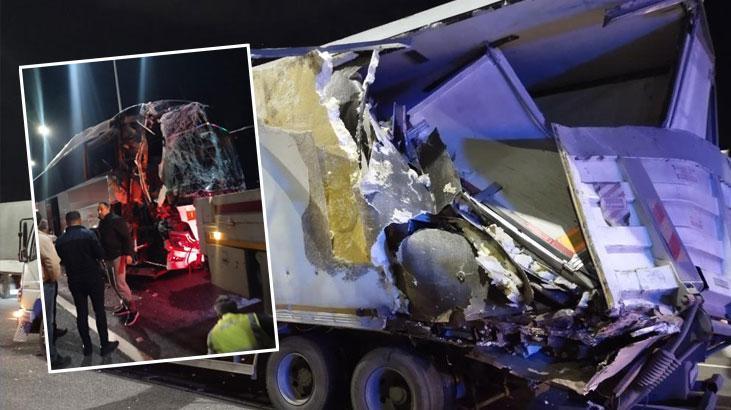 Kuzey Marmara Otoyolu’nda feci kaza! Yolcu otobüsü ile tır çarpıştı: 10 yaralı