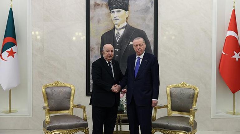 Cumhurbaşkanı Erdoğan, Cezayir Cumhurbaşkanı Tebbun'u resmi törenle karşıladı