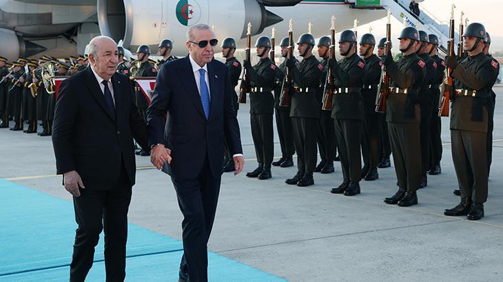 Cumhurbaşkanı Erdoğan, Cezayir Cumhurbaşkanı Tebbun’u resmi törenle karşıladı
