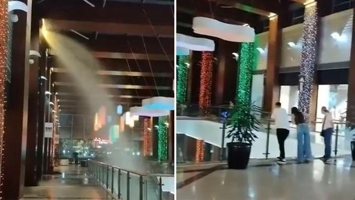 AVM’de bir garip olay! Fıskiyeler açıldı, ortalık göle döndü