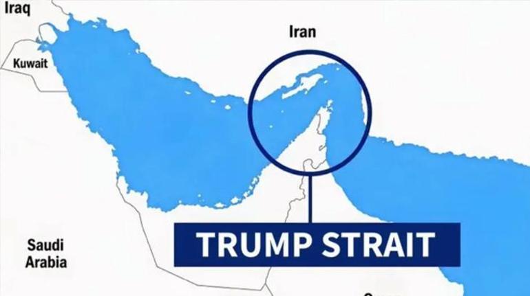 Trump paylaştı! Hürmüz Boğazı'nı Trump Boğazı olarak değiştirdi